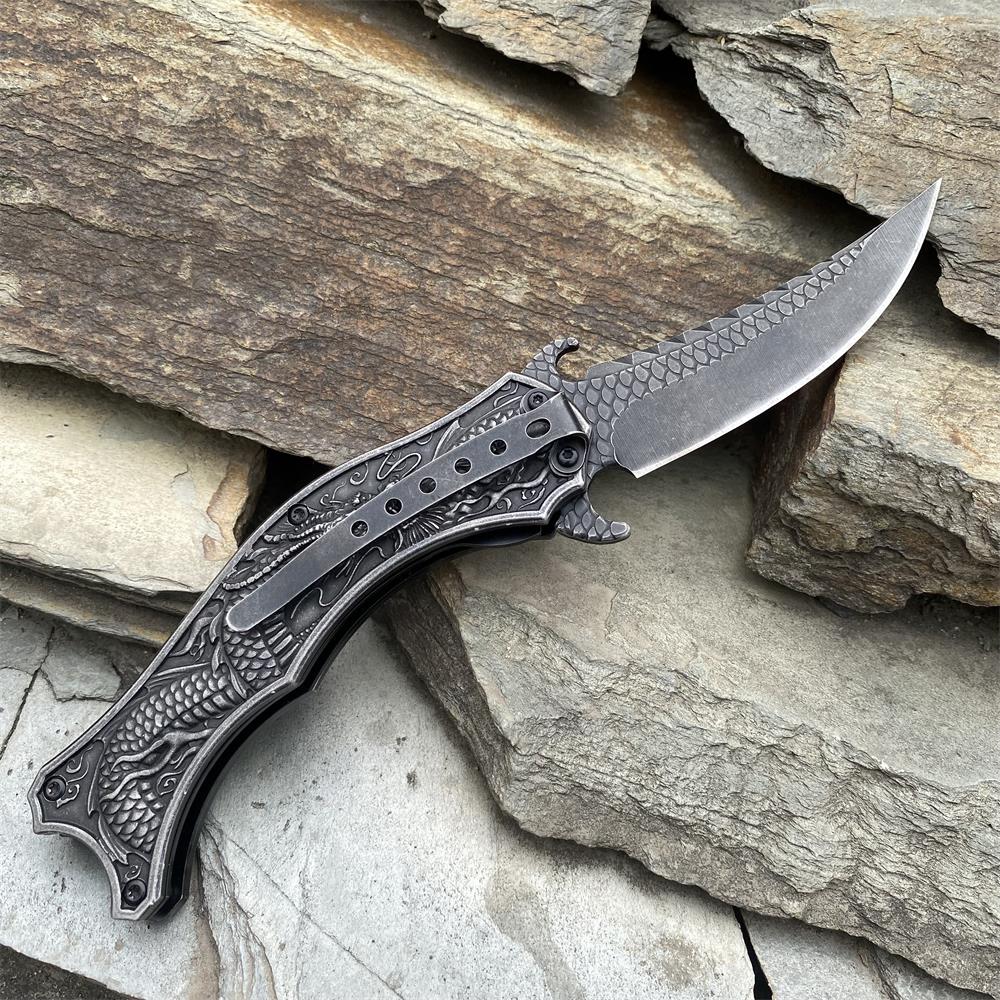 Chinese Dragon Totem Folding Knife - Tophatter Daily Deals