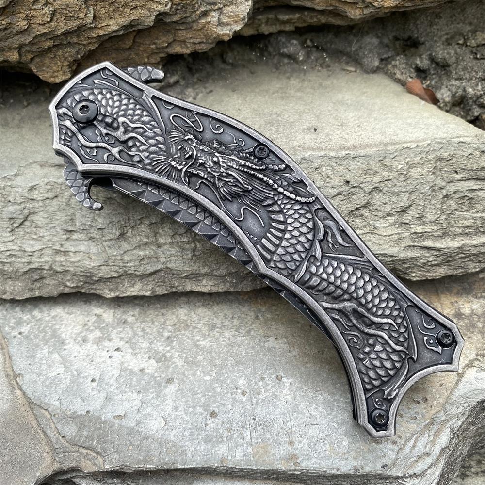 Chinese Dragon Totem Folding Knife - Tophatter Daily Deals