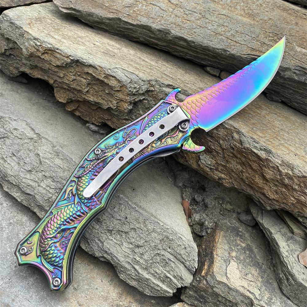 Chinese Dragon Totem Folding Knife - Tophatter Daily Deals