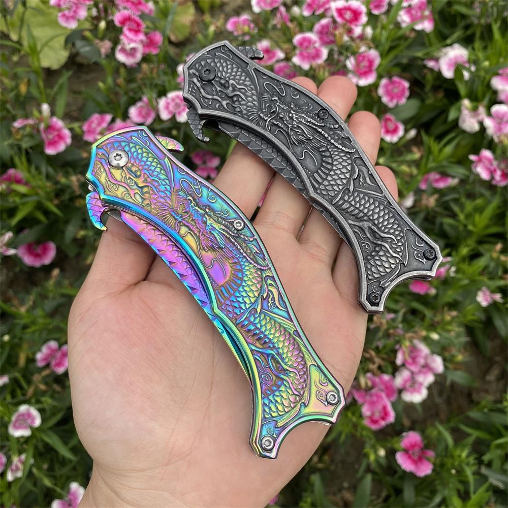 Chinese Dragon Totem Folding Knife - Tophatter Daily Deals