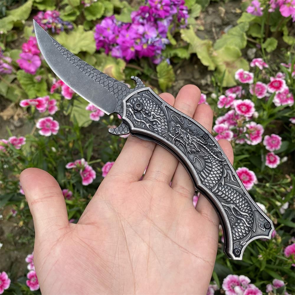 Chinese Dragon Totem Folding Knife - Tophatter Daily Deals