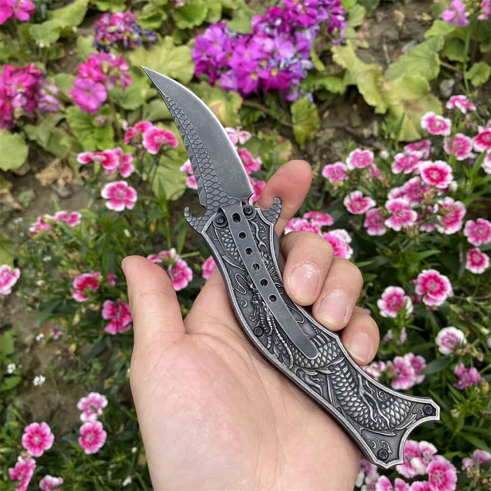 Chinese Dragon Totem Folding Knife - Tophatter Daily Deals