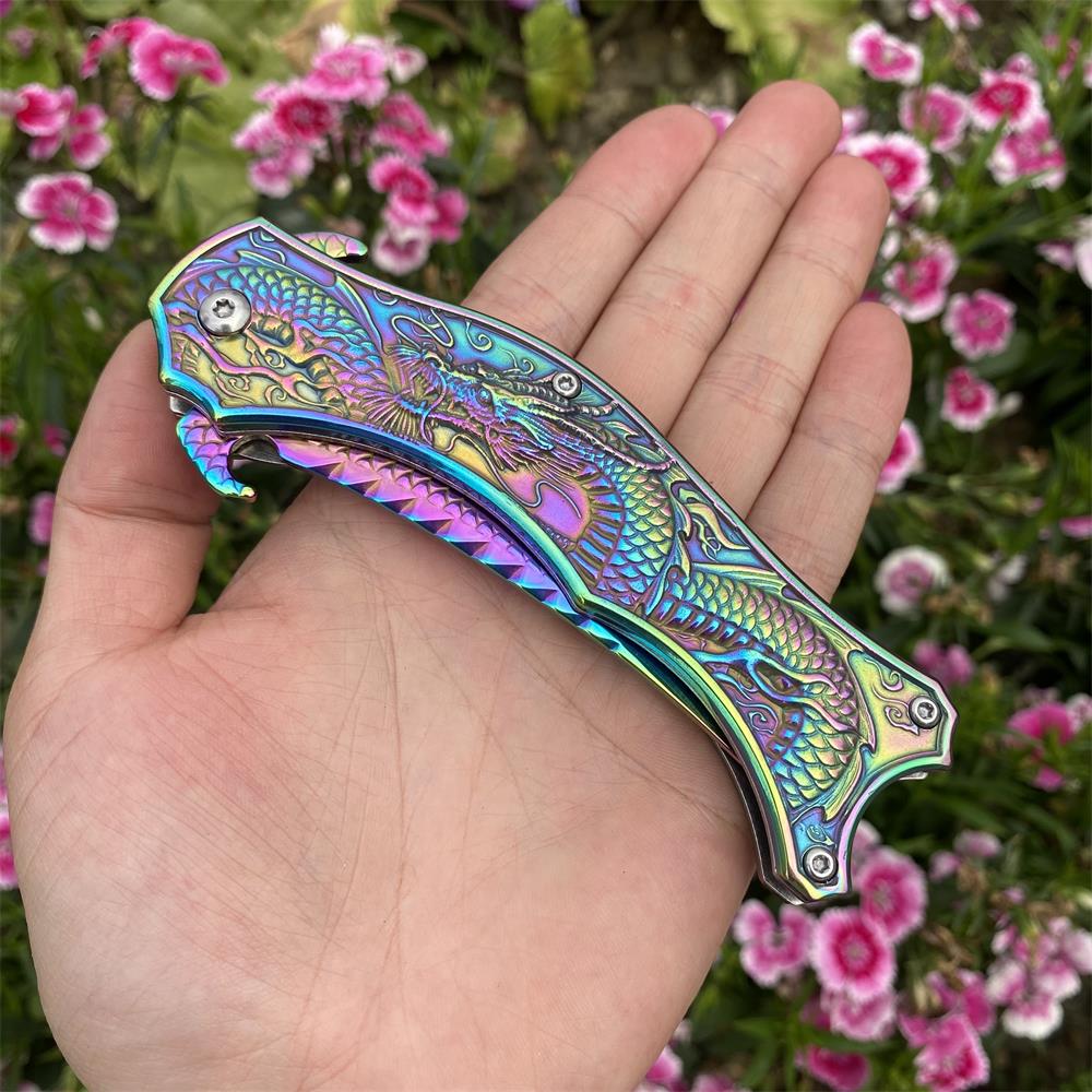 Chinese Dragon Totem Folding Knife - Tophatter Daily Deals