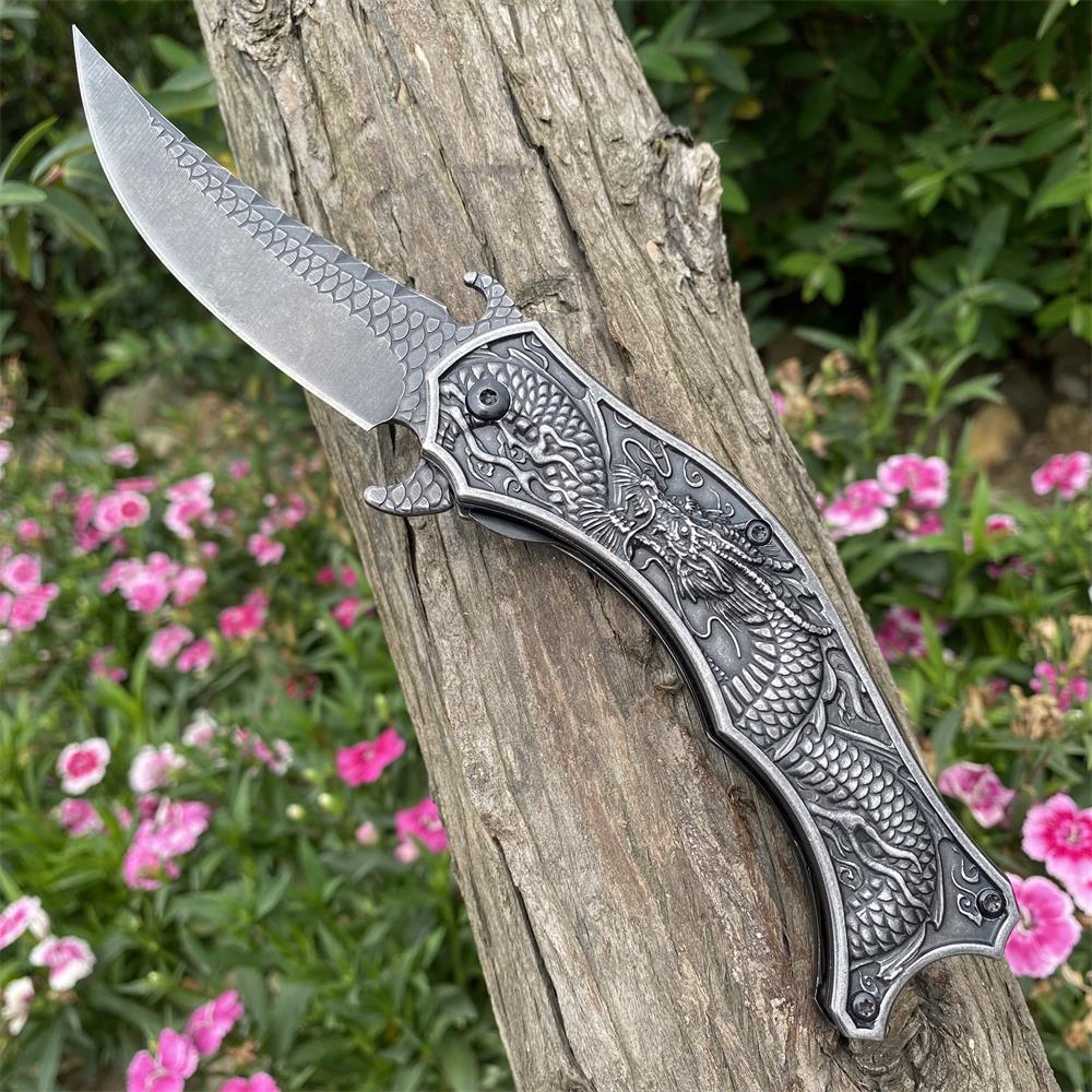 Chinese Dragon Totem Folding Knife - Tophatter Daily Deals