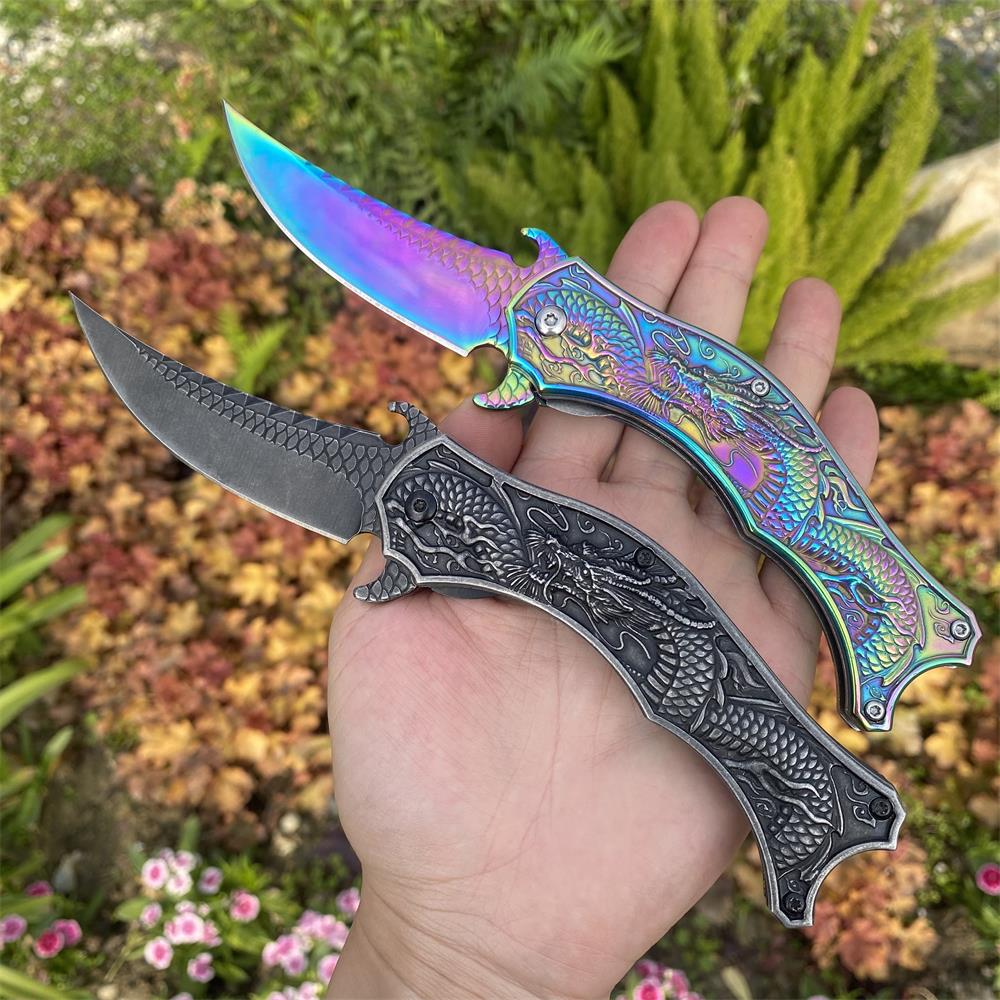 Chinese Dragon Totem Folding Knife - Tophatter Daily Deals