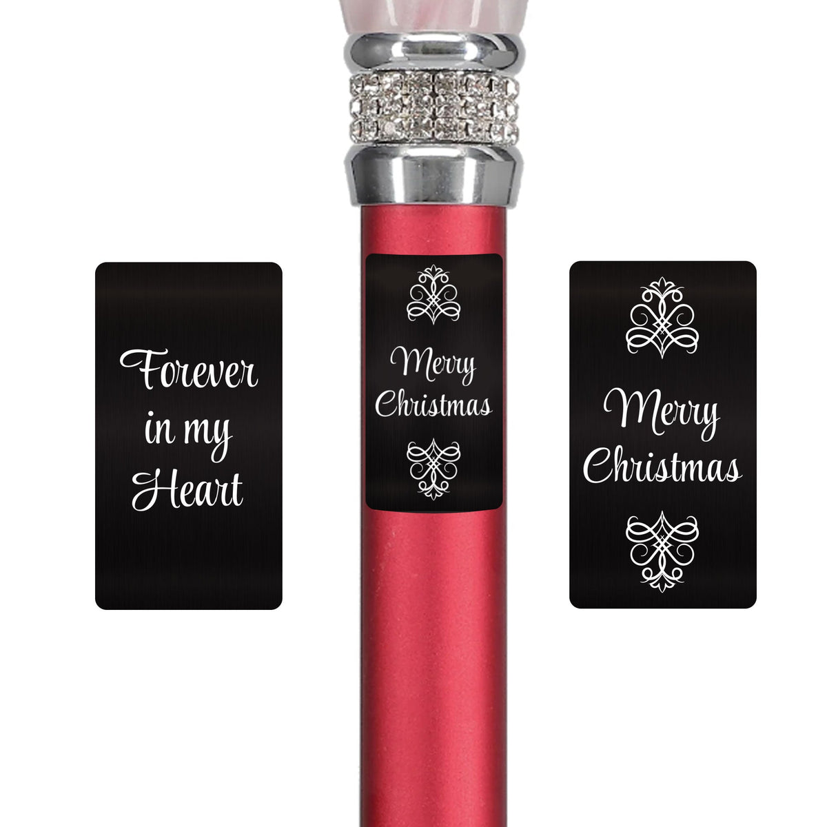 Custom Cane Engraving - Rectangle Black Anodized Aluminum - Christmas Special - Tophatter Daily Deals