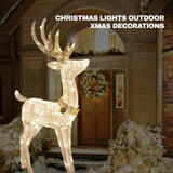 Light Up Reindeer - Large 1.2m-2m Christmas Light Up Deer Deocration LED Twinkling Reindeer For Home and Garden Warm White 1.2 M Christmas - Tophatter Daily Deals
