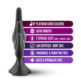 Luxe Beginner Plug Kit (Black) – Three Graduated Sizes Anal Plug Set > Anal Range > Butt Plug Kits - Tophatter Daily Deals