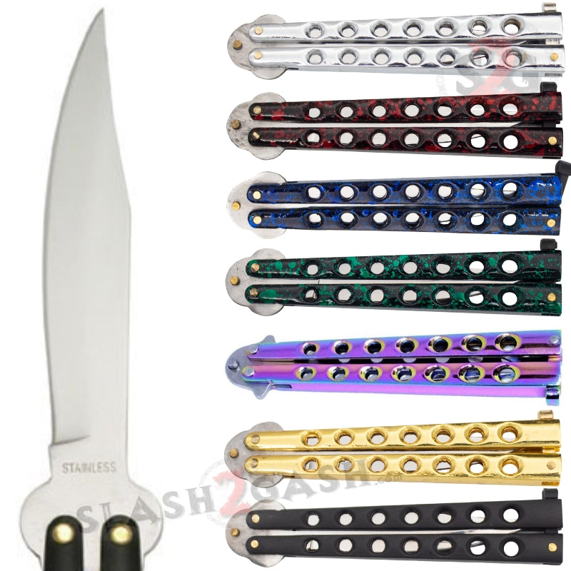 Classic Economy Butterfly Knife Stainless Steel Balisong - 7 colors Knife-Balisong - Tophatter Daily Deals