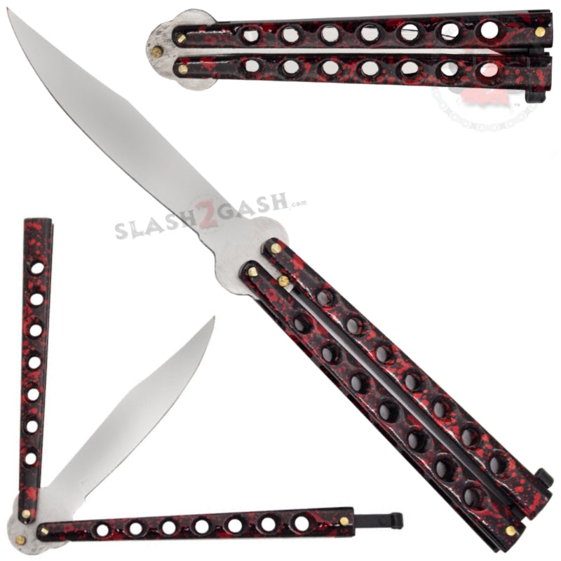 Classic Economy Butterfly Knife Stainless Steel Balisong - Marble Red Knife-Balisong - Tophatter Daily Deals