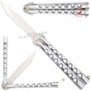 Classic Economy Butterfly Knife Stainless Steel Balisong - Silver Silver Knife-Balisong - Tophatter Daily Deals