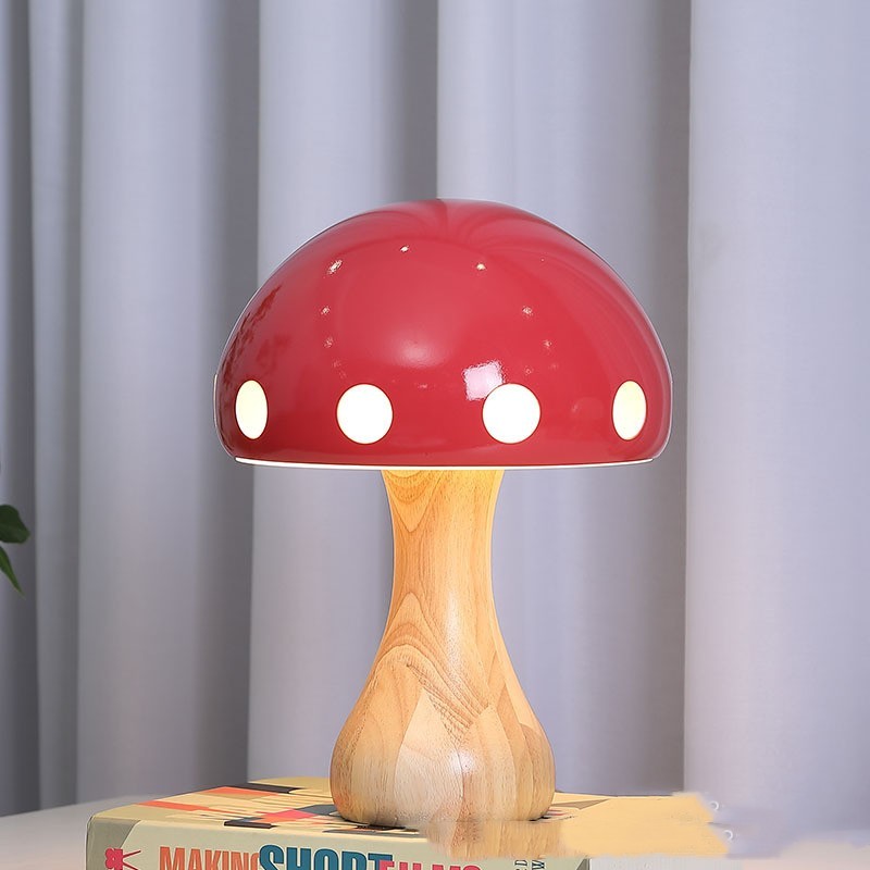 Classic Red Mushroom Lamp Pink Desk Lamp - Tophatter Daily Deals