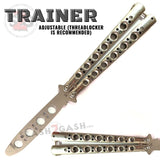 Classic 6 Hole Butterfly Knife Trainer Practice Balisong (Sandwich) - asst. Mirror Chrome Knife-Balisong - Tophatter Daily Deals