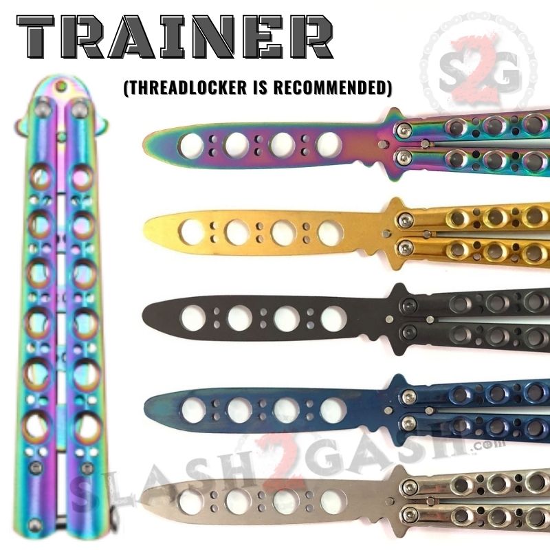 Classic 6 Hole Butterfly Knife Trainer Practice Balisong (Sandwich) - asst. Knife-Balisong - Tophatter Daily Deals