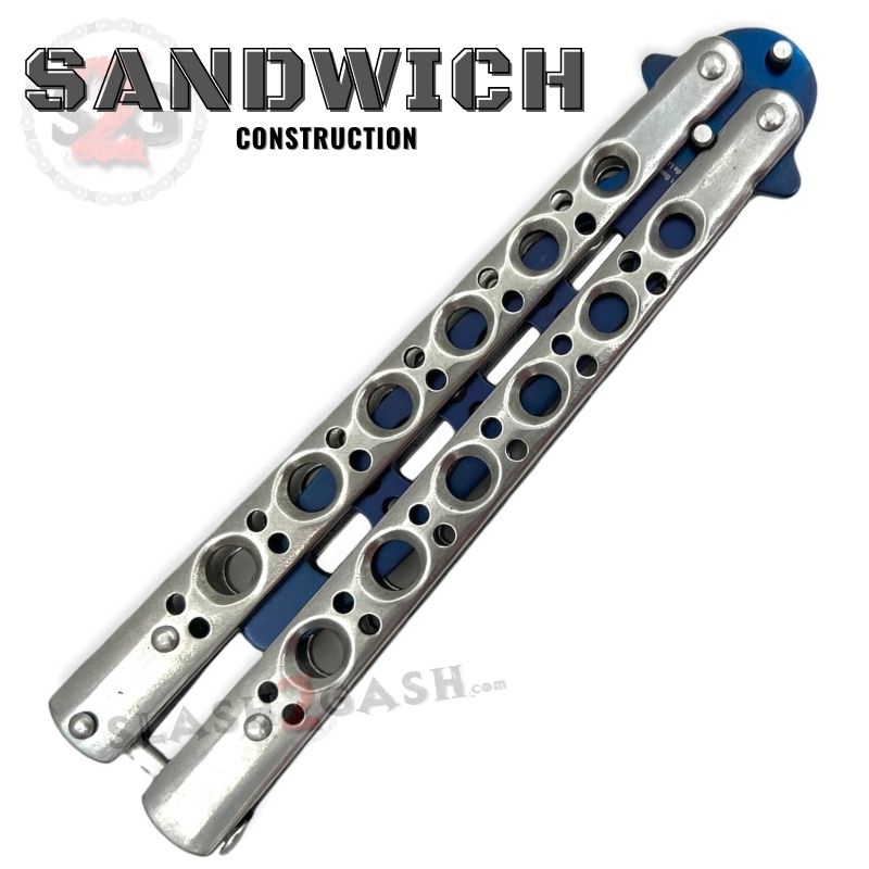 Classic 6 Hole Butterfly Knife Trainer Practice Balisong (Riveted) - asst. Knife-Balisong - Tophatter Daily Deals