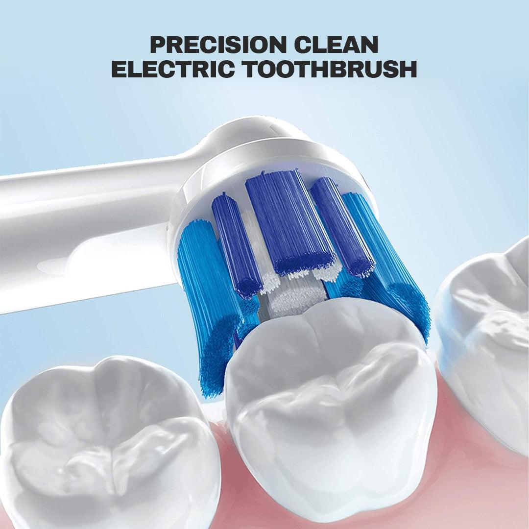 Best Oral-B Electric Toothbrush - Braun Oral-B Precision Clean Electric Toothbrush Comes With 4x pcs Brush Heads Apparel & Accessories - Tophatter Daily Deals