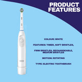 Best Oral-B Electric Toothbrush - Braun Oral-B Precision Clean Electric Toothbrush Comes With 4x pcs Brush Heads Apparel & Accessories - Tophatter Daily Deals