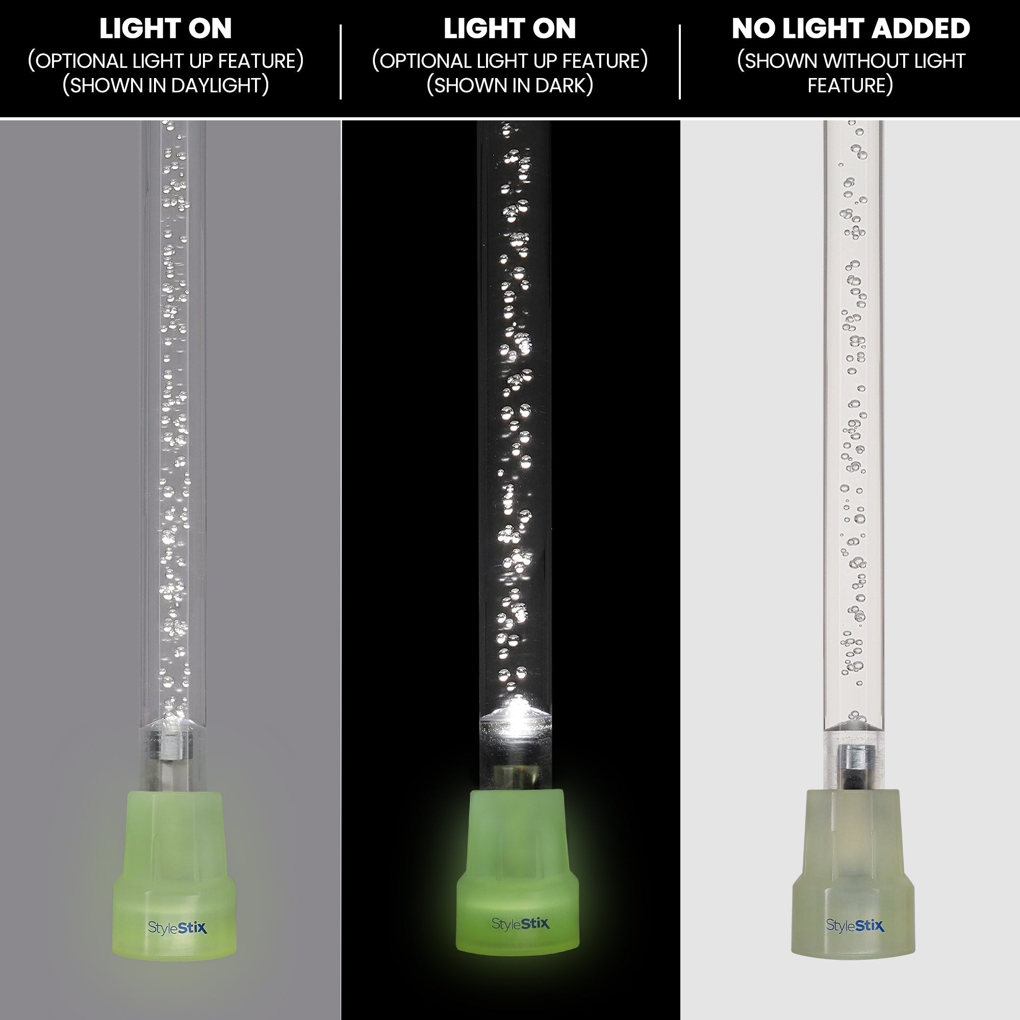 "Bubbles In Ice" - Exquisite Bubblé Elegance: A Translucent Crystal Shaft With Captivating Bubbles Clear Lucite Walking Canes - Tophatter Daily Deals