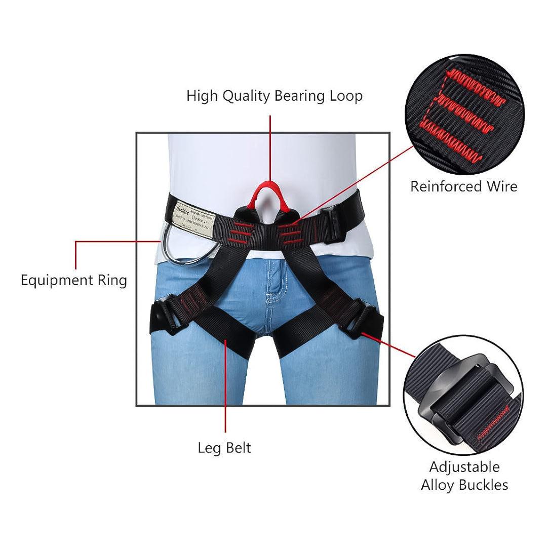 Harness for Climbing Trees - Outdoor Heavy Duty Tree Rock Climbing Safety Harness Rappelling Equip Seat Belt Sports & Outdoor - Tophatter Daily Deals