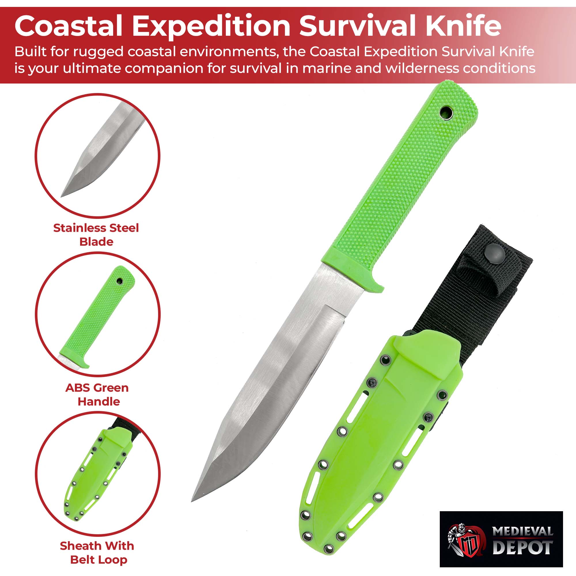 Coastal Expedition Survival Knife Knives - Tophatter Daily Deals