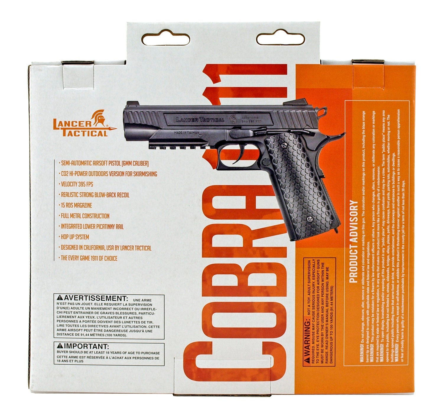 Cobra 1911 CO2 Blowback Airsoft Gun Full Metal GBB Pistol - Black Airsoft-Gas/C02pistol - Tophatter Daily Deals