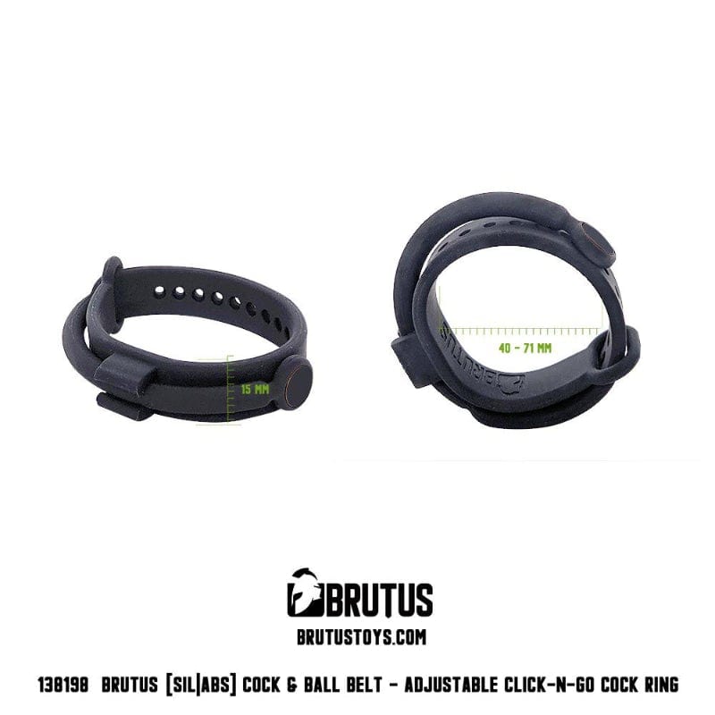 Cock and Ball Belt Click and Go Adjustable 70mm to 41mm by Brutus > Cock Ring > Single - Tophatter Daily Deals