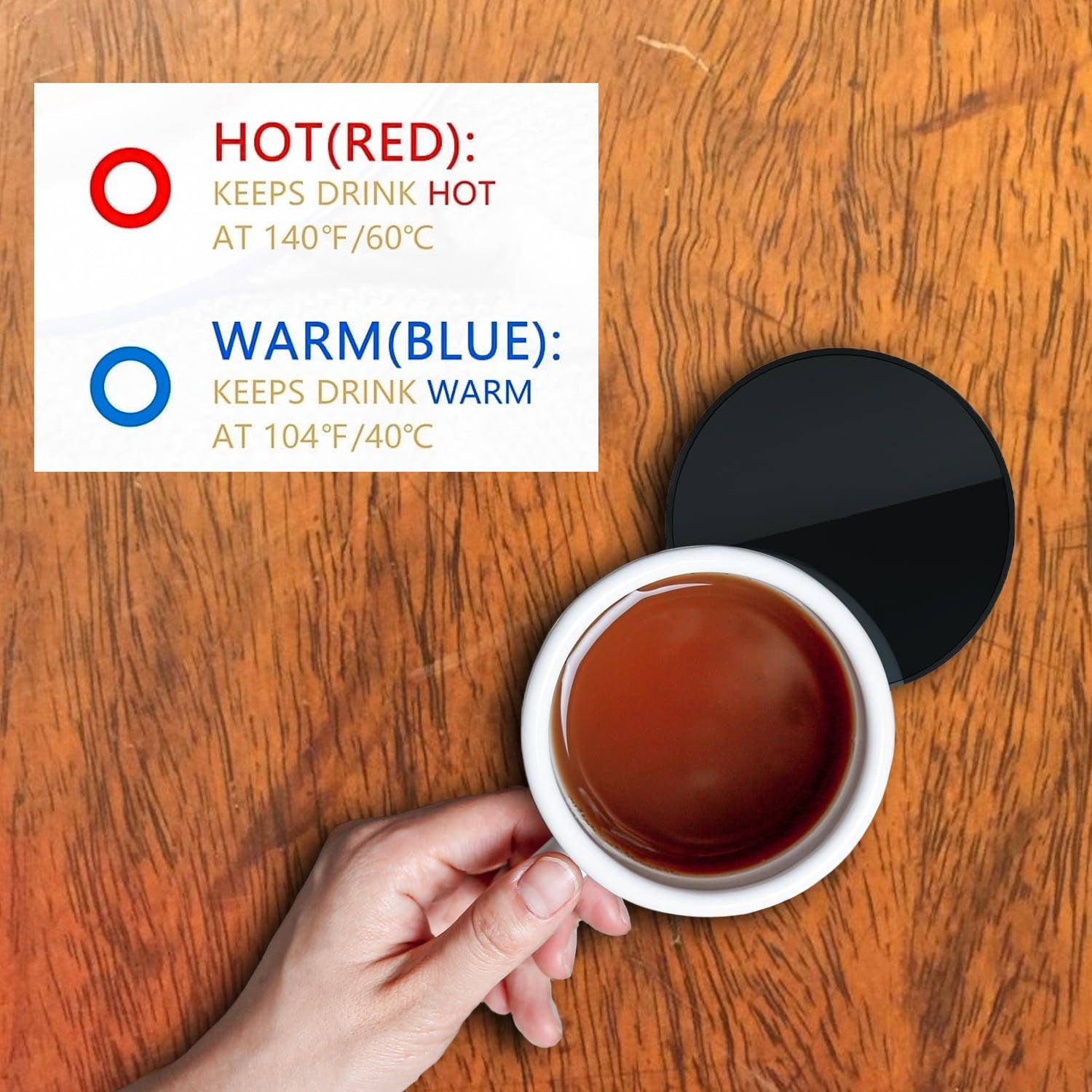 Coffee Mug Warmer - Cup Warmer with 2 Temperature Settings Smart Tea Warmer Portable Beverage Warmer Drink Warmer for Office丨Desk丨Cocoa丨Coffee丨Tea丨Milk丨Hot Drinks Home - Tophatter Daily Deals