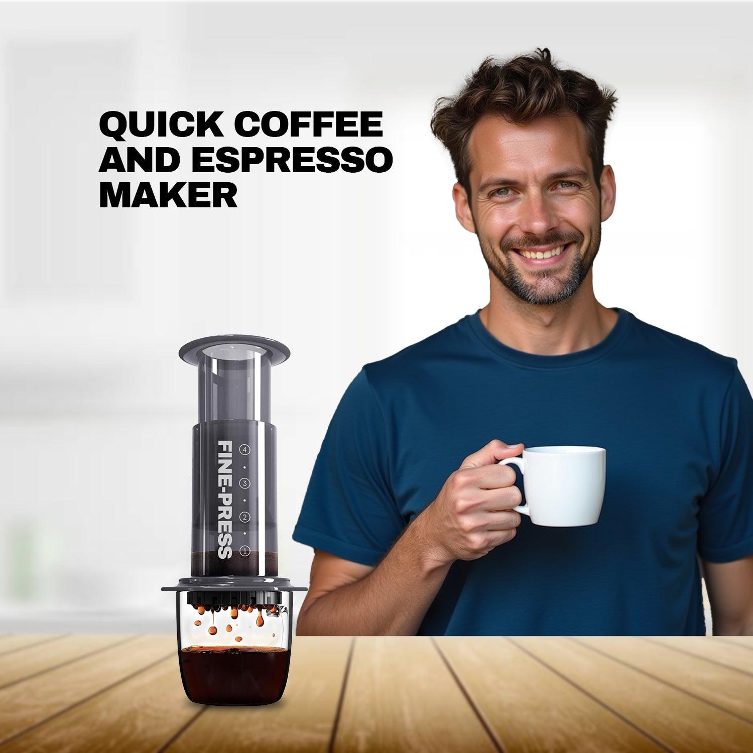 Espresso Coffee Machine - Quickly Makes Delicious Coffee Without Bitterness 1 to 3 Cups Per Pressing Home - Tophatter Daily Deals