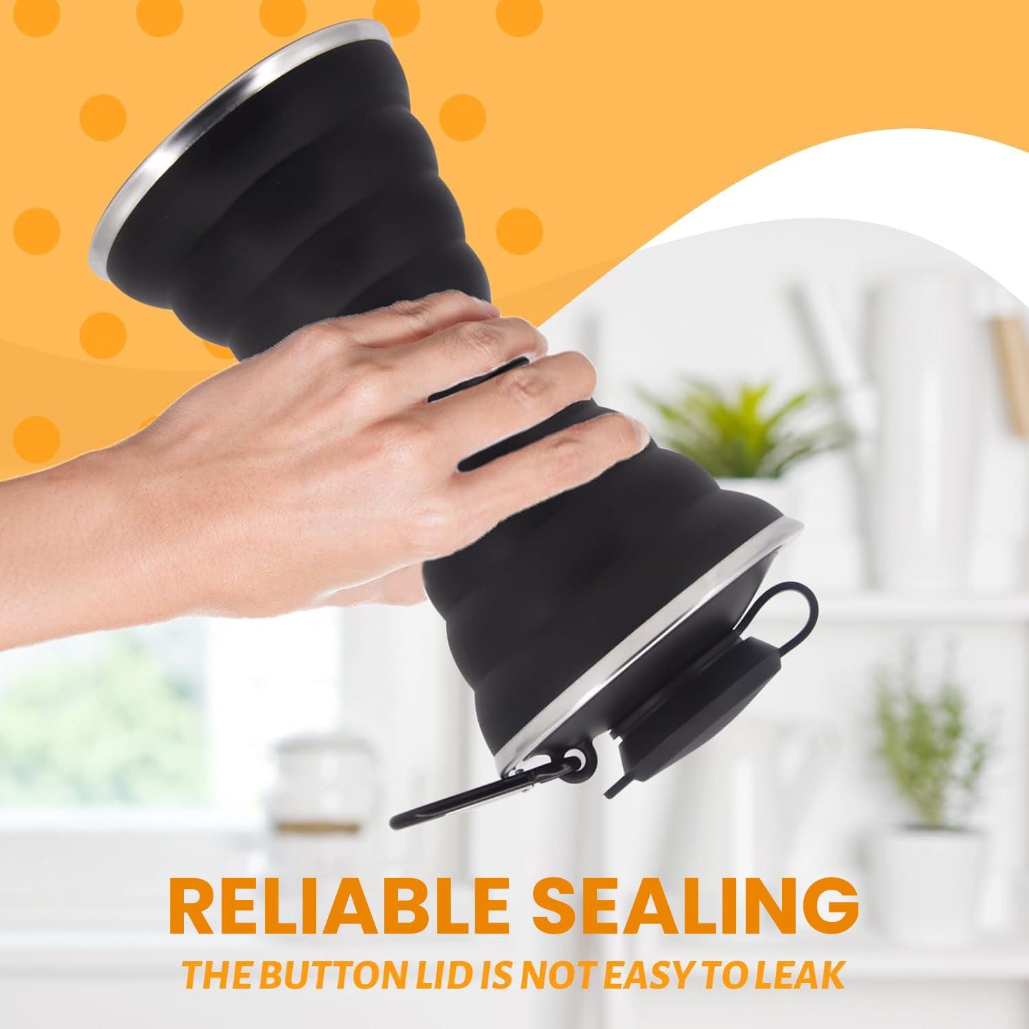 Foldable Drink Bottle - 500ml Silicone Water Bottle BPA Free Soft Flask Sports & Outdoor - Tophatter Daily Deals