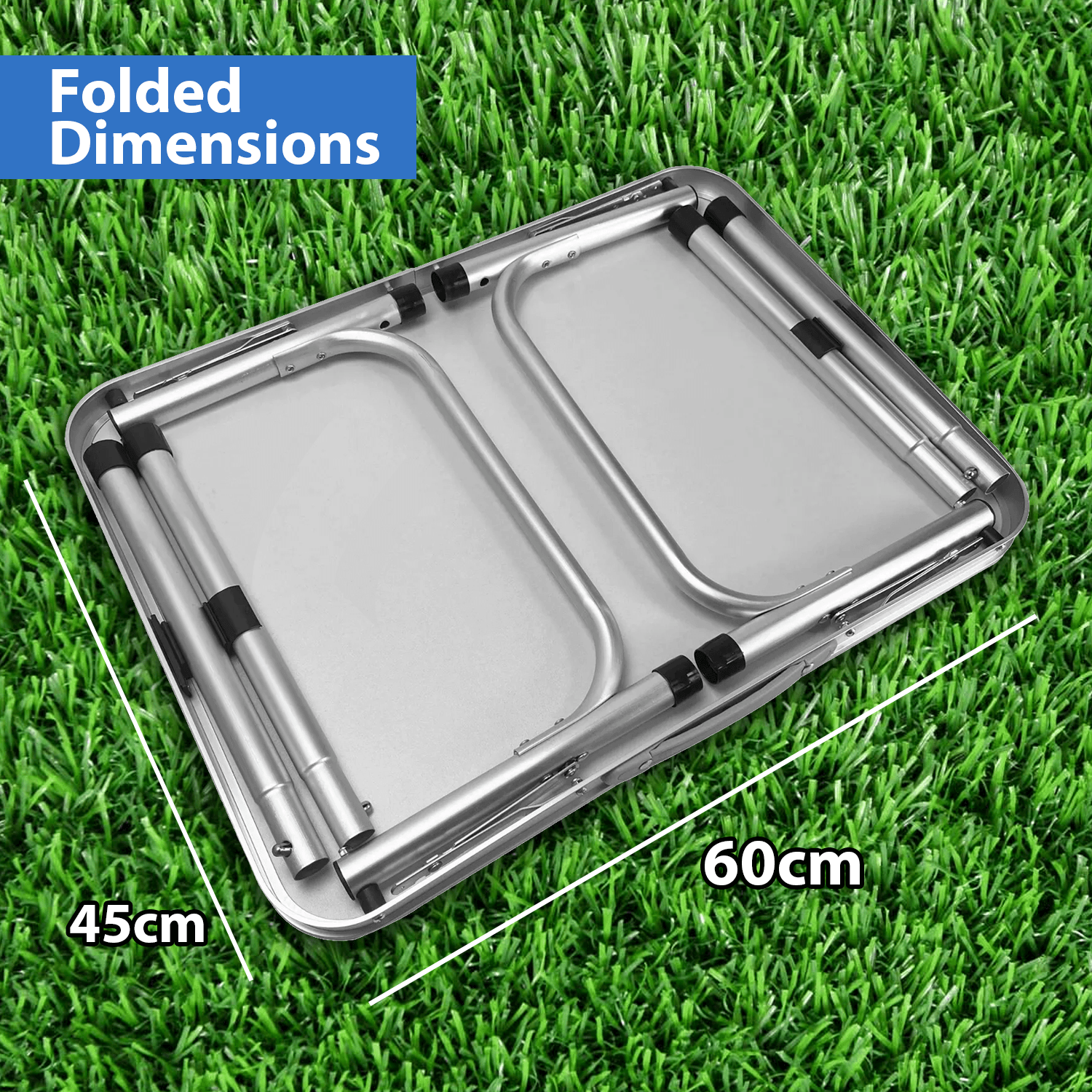 Aluminium Foldable Camping Table - Portable Outdoor Picnic & BBQ Table with Carry Handle Outdoor Recreation - Tophatter Daily Deals