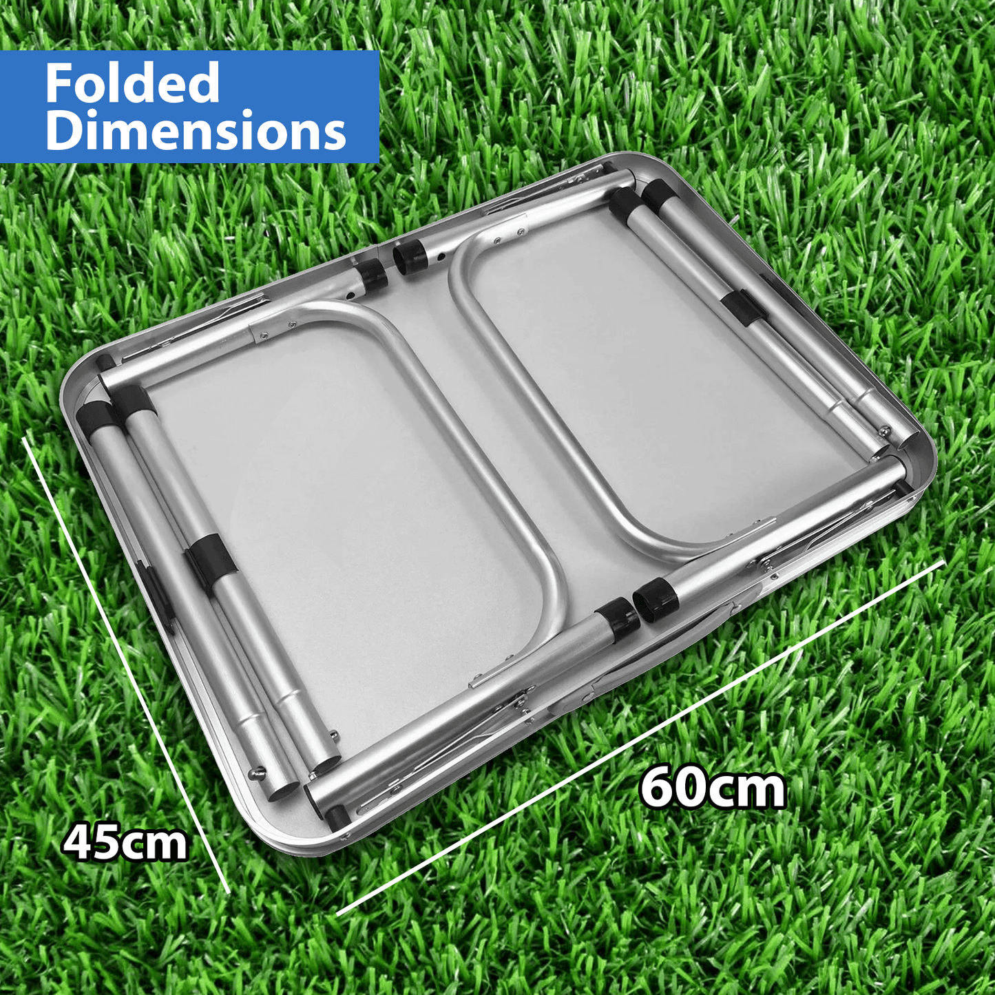Aluminium Foldable Camping Table - Portable Outdoor Picnic & BBQ Table with Carry Handle Outdoor Recreation - Tophatter Daily Deals