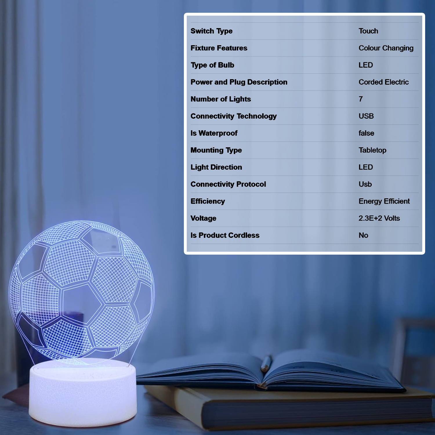 3D Illusion Lamp – Visualization Color LED Night Lights with Remote Control Electronic - Tophatter Daily Deals