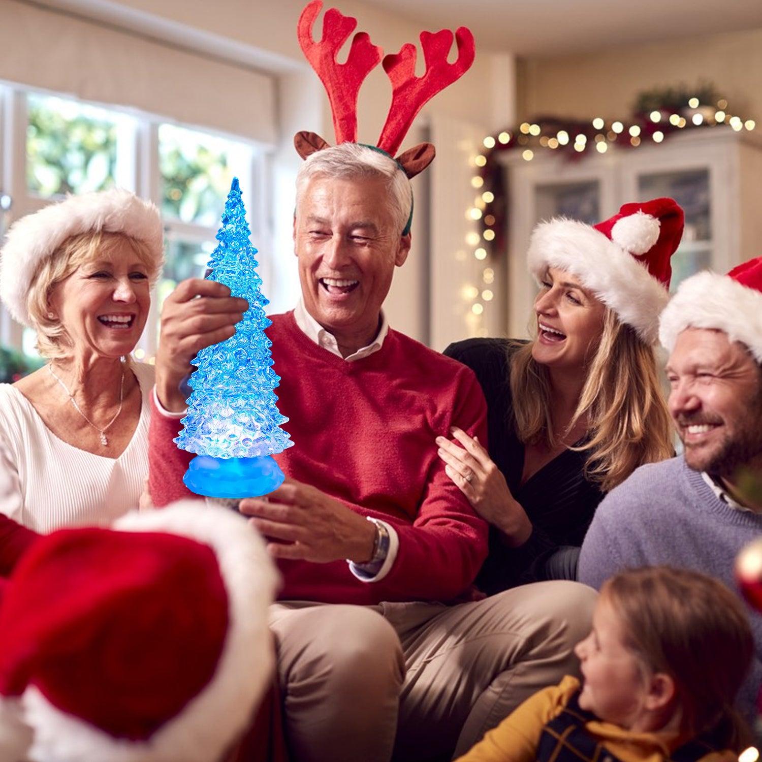 Water Spinner Christmas- Colour Changing LED Glitter Water Spinner 26 cm Christmas - Tophatter Daily Deals