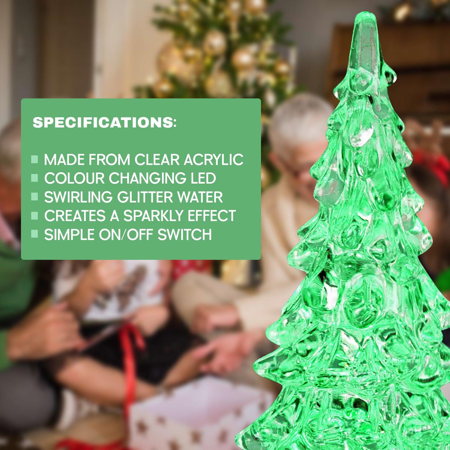 Water Spinner Christmas- Colour Changing LED Glitter Water Spinner 26 cm Christmas - Tophatter Daily Deals