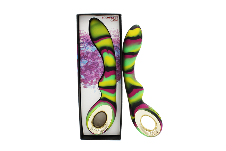 Colourful Camo Magic Vibrator Green Soft Silicone G-Spot Stimulator with Double Motors and Waterproof Design > Sex Toys For Ladies > G-Spot Vibrators - Tophatter Daily Deals