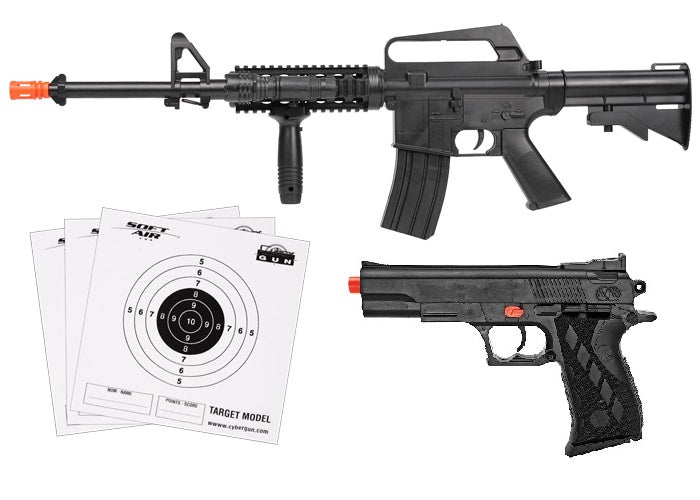 Colt M4 R.I.S Air Rifle & 1911 Colt Pistol Spring Airsoft Players Combo Pack - TOPHATTER'S ARMORY DEALS Collectible Weapons - Tophatter Daily Deals