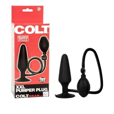 Colt XXL Pumper Plug Black Silicone Inflatable Anal Plug with Squeeze Bulb and Quick Release Valve > Anal Range > Tunnel and Stretchers - Tophatter Daily Deals