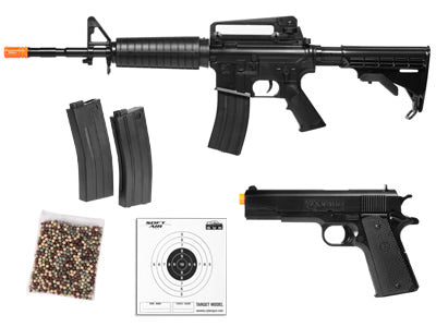 Colt M4-A1 Assault Rifle & M1911 Pistol Spring Airsoft Players Combo Pack - TOPHATTER'S ARMORY DEALS Collectible Weapons - Tophatter Daily Deals