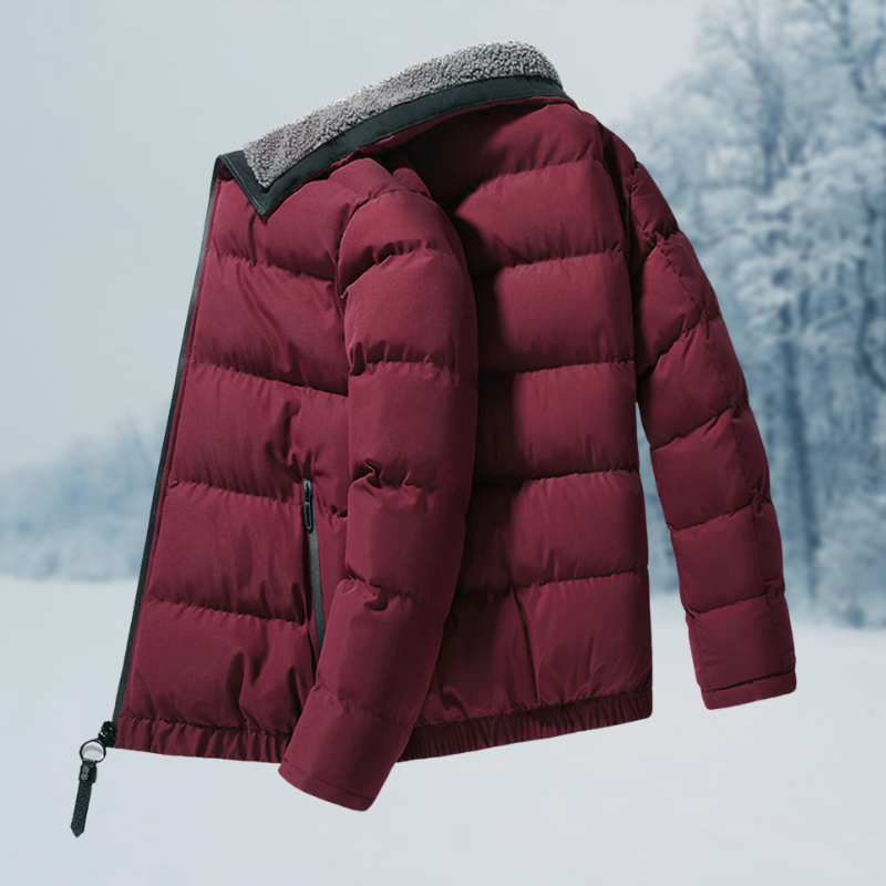 Warm Cozy Men's Jacket - Puffer, Sherpa Lined, Commuting - Tophatter Daily Deals