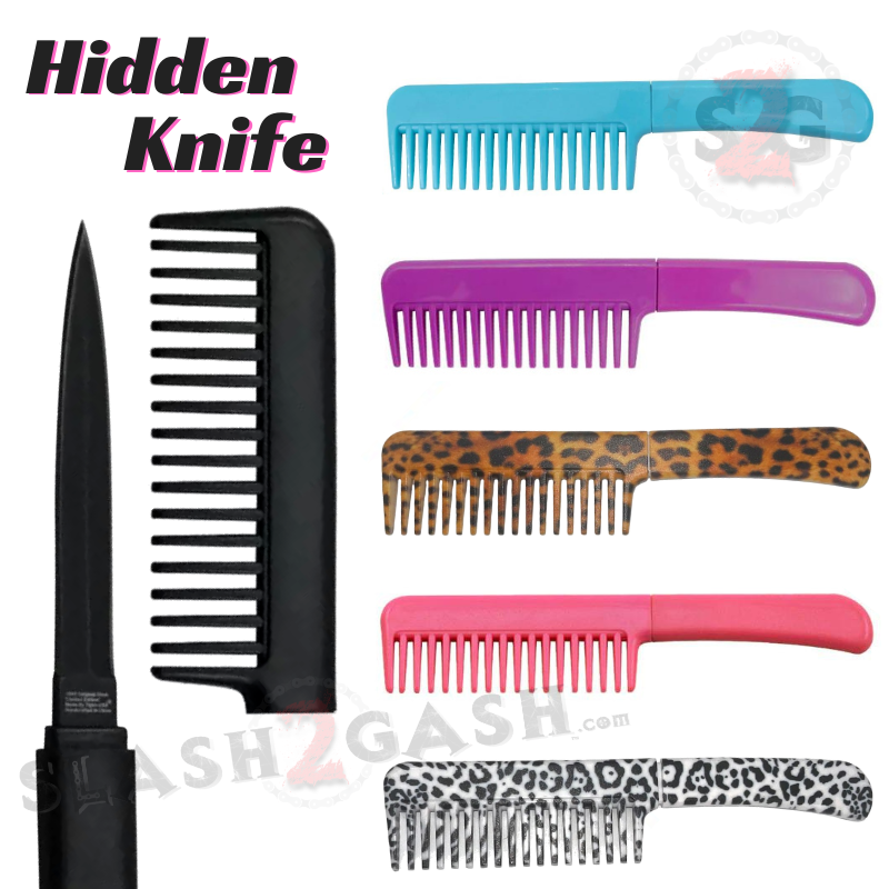 Comb Knife Hidden Blade Self Defense Dagger - Assort. colors SD-KeyChain - Tophatter Daily Deals