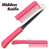 Comb Knife Hidden Blade Self Defense Dagger - Assort. colors Pink SD-KeyChain - Tophatter Daily Deals