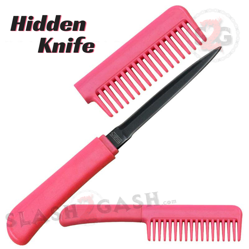 Comb Knife Hidden Blade Self Defense Dagger - Pink Pink SD-KeyChain - Tophatter Daily Deals