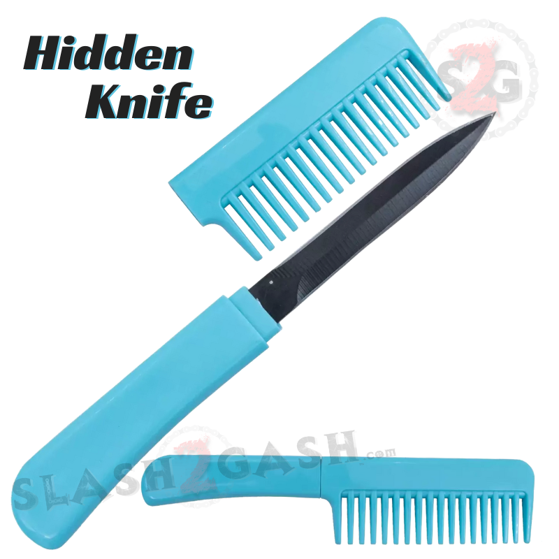 Comb Knife Hidden Blade Self Defense Dagger - Assort. colors Teal SD-KeyChain - Tophatter Daily Deals