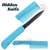 Comb Knife Hidden Blade Self Defense Dagger - Assort. colors Teal SD-KeyChain - Tophatter Daily Deals