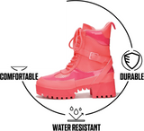 Combat Ankle Boots (Hot Rod) - Tophatter Daily Deals