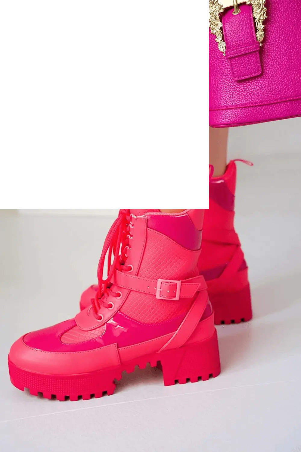 Combat Ankle Boots (Hot Rod) - Tophatter Daily Deals