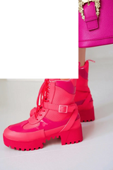 Combat Ankle Boots (Hot Rod) - Tophatter Daily Deals
