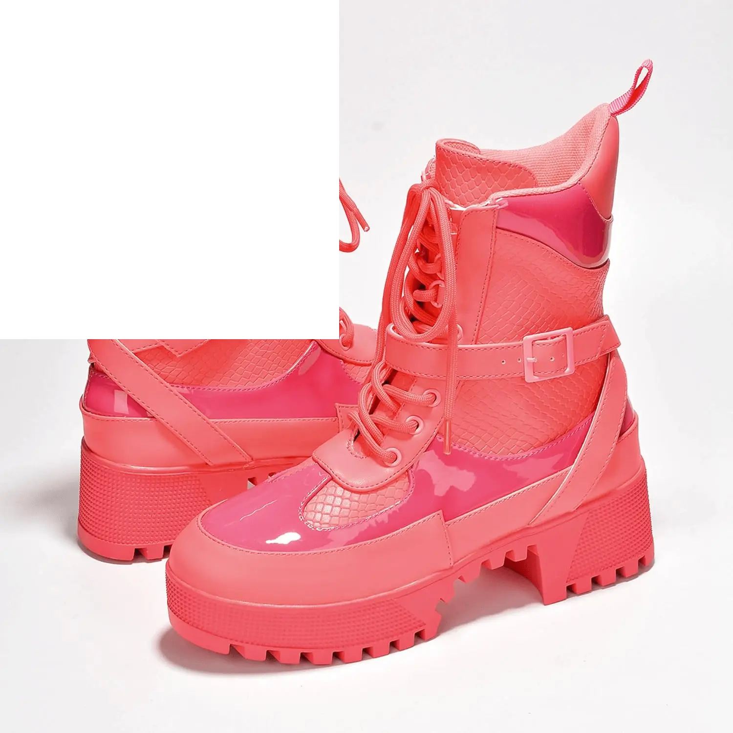 Combat Ankle Boots (Hot Rod) - Tophatter Daily Deals