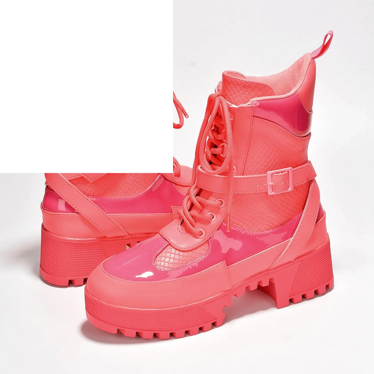 Combat Ankle Boots (Hot Rod) - Tophatter Daily Deals