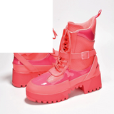 Combat Ankle Boots (Hot Rod) - Tophatter Daily Deals